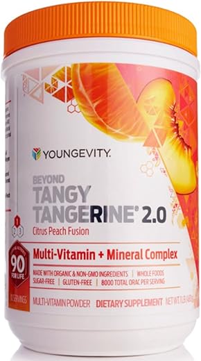 Beyond Tangy Tangerine 2.0 – Multivitamínico de Pêssego Cítrico Fusion – Marca Youngevity - Youngevity