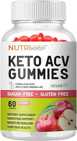 NutriKrisp - Gummy Keto ACV para Perda de Peso Avançada  | Fórmula Avançada com Vinagre de Maçã | 100% Natural e Eficaz | Resultados Rápidos e Duradouros
