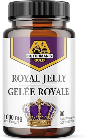 Dutchman's Gold - Dutchman’s Gold Royal Jelly 1000 mg – 90 cápsulas | Mel Real Holandês | Aumente sua vitalidade e bem-estar | Embalagem de 90 cápsulas | Alta concentração de 1000 mg | Produto de qualidade | Frete grátis