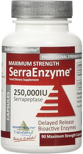 Grace nnvg - Serra Enzyme – Suplemento Serrapeptase para Limpar Pulmões e Seios Nasais | Proteolítico, Limpeza Digestiva | 250.000 UI – Máxima Potência | 90 Cápsulas