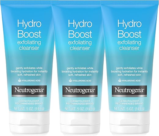 Hydro Boost Sabonete Facial Diário Esfoliante Suave com Ácido Hialurônico, Aumenta a Hidratação da Pele Comprovadamente, Não Comedogênico, Livre de Óleo e Sabão - Neutrogena