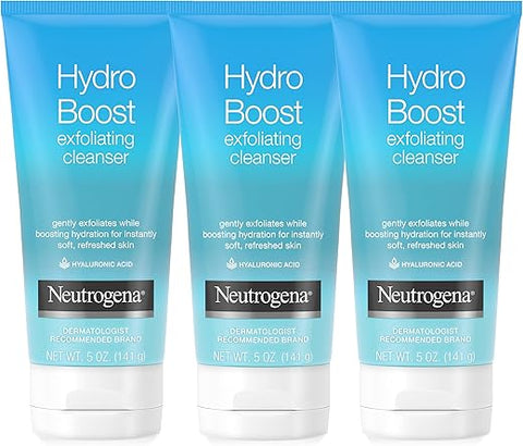 Hydro Boost Sabonete Facial Diário Esfoliante Suave com Ácido Hialurônico, Aumenta a Hidratação da Pele Comprovadamente, Não Comedogênico, Livre de Óleo e Sabão - Neutrogena