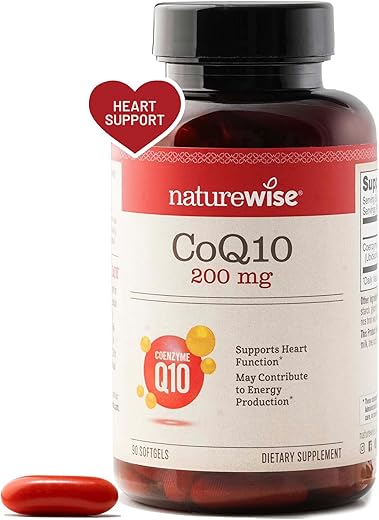 CoQ10 200mg Softgels – Ubiquinona de Alta Potência – Antioxidante para Saúde Cardíaca e Energia – Vegano, Não-OGM, Sem Glúten – 90 Softgels [3 Meses] - NatureWise