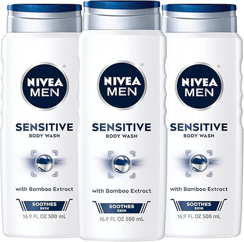 Body Wash Sensitive com Extrato de Bambu – Kit 3 Unidades 500ml - Nivea Men
