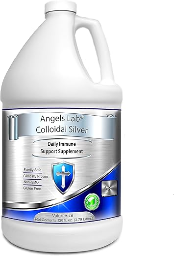 Angels Lab - Colloidal Silver Immune Support 10 PPM Nano Líquido (3.785 ml) – Marca: Primeiro