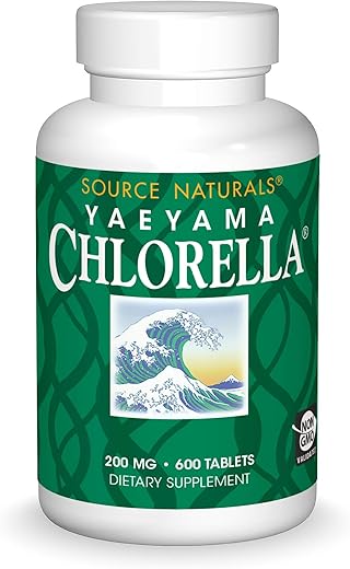 Yaeyama Chlorella Green Superfood – 200 mg, 600 Comprimidos | Vitamina B12 à base de plantas | Marca Source Naturals - Source Naturals