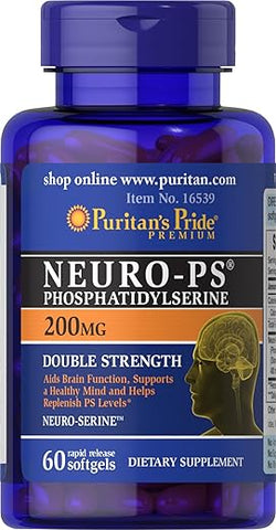 Puritan's Pride - Puritans Pride Neuro-ps (fosfatidilserina) – Branco, 60 Unidades (Pacote de 1) – Potencialize sua saúde cerebral com qualidade – Puritans Pride Neuro-ps (fosfatidilserina) Branco 60 Unidades