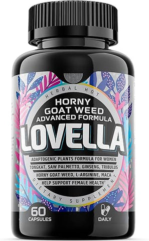 HERBAL HOT - Hornygoatweed Women – Impulsionador de Libido para Mulheres, Humor, Energia
