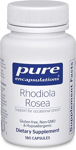 Rhodiola Rosea Pure Encapsulations – Para Estresse Ocasional e Resistência – 60 cápsulas de 500mg