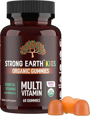 YUM-V'S - Strong Earth- Gomas Multivitamínicas Orgânicas para Crianças – Vitaminas em Goma