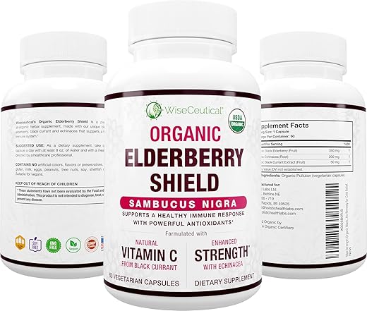 JERVAMNI - Max Strength Extrato de Sabugueiro Preto Orgânico USDA, Groselha Negra. Potencialize sua saúde com este poderoso extrato!