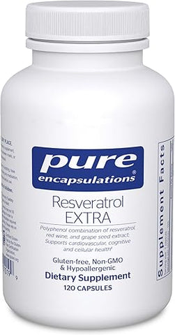 Resveratrol EXTRA – 100 mg Trans-Resveratrol – Para Células Saudáveis - Pure Encapsulations