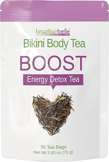 Brazilian Belle - Chá Detox Bikini Body para Mulheres. Aumenta Energia, Digestão e Foco. Cafeína Natural (30 Ct)