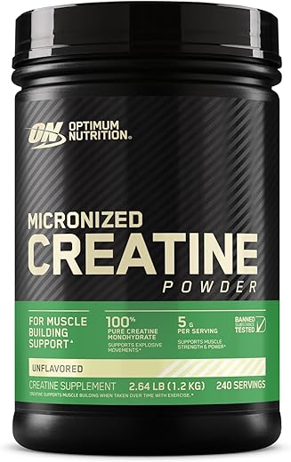 Creatina Monohidratada em Pó Micronizada, Sem Sabor, Amigável ao Keto, 240 Porções (Embalagem Pode Variar) - Optimum Nutrition