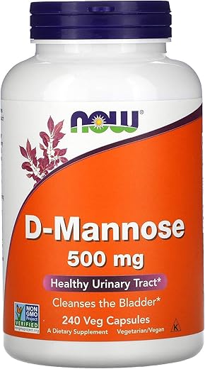 Supplements, D-Mannose 500 mg – Trato Urinário Saudável, 240 Cápsulas Vegetais - NOW