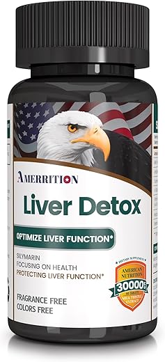 Amerrition - Suplemento de Suporte Hepático com Cardo Mariano Silimarina, Extrato de Alcachofra, Cúrcuma – Função Hepática Ótima e Saúde Digestiva – 60 Comprimidos