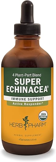 Extrato Líquido de Echinacea Super Certificado Orgânico para Suporte Ativo ao Sistema Imunológico – 120 ml - Herb Pharm