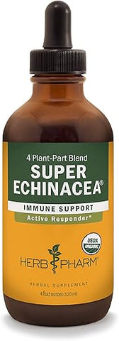 Extrato Líquido de Echinacea Super Certificado Orgânico para Suporte Ativo ao Sistema Imunológico – 120 ml - Herb Pharm
