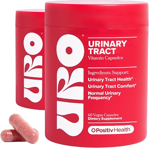 O Positiv - Positiv URO – Suplemento para Saúde do Trato Urinário Feminino, 60 Comprimidos (Pacote com 2) – Vitaminas de Suporte Urinário com Extrato Completo de Cranberry Pacran, D-Manose
