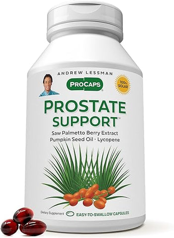Suplemento de Suporte à Próstata para a Saúde Masculina, 180 Softgels, Sem Aditivos – Saw Palmetto para Homens, Óleo de Semente de Abóbora, Licopeno - ANDREW LESSMAN