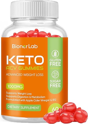 BionerLab - Gummy Keto ACV Avançado para Perda de Peso  Exclusiva – 100% Natural – 60 Gomas