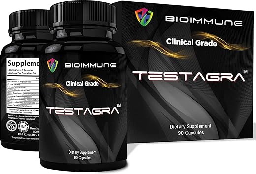 BioImmune - TESTAGRA: Aumente a Testosterona com este Suplemento 10X Concentrado – Ganhe Energia, Força e Massa Muscular Magra. Com Saw Palmetto, Tribulus, Tongkat Ali, Horny Goat Weed e Zinco