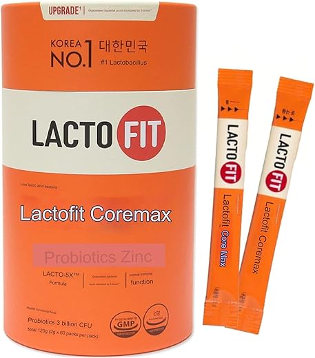 MENBLY - Lacto-Fit Probióticos Core Max 60 Sticks – Lactofit Pó Probiótico Chong-Kun-Dang CKD | 60g