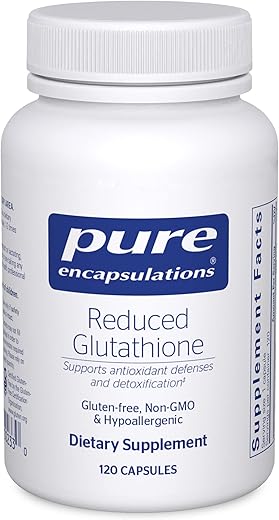 Glutationa Reduzida | Suplemento Antioxidante Hipoalergênico para Apoiar a Saúde do Fígado e das Células* | 120 Cápsulas - Pure Encapsulations