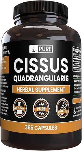 PURE ORIGINAL INGREDIENTS - Cissus Quadrangularis Puro Original (365 Cápsulas) Sem Preenchedores de Magnésio ou Arroz, Sempre Puro, Verificado em Laboratório – Ingredientes Originais de Qualidade
