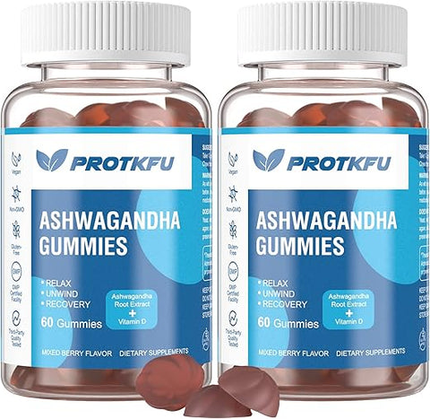 ProTKFU - 2 Pacote Gomas de Ashwagandha  – 60 gummies