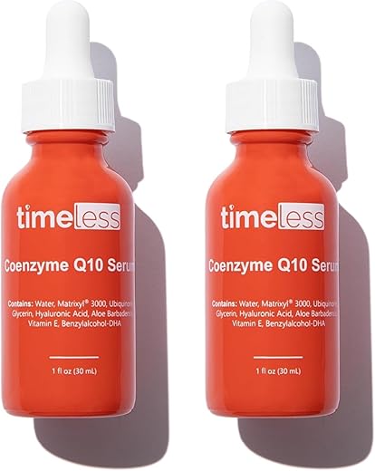 Coenzyme Q10 Serum – Serum de Cuidados com a Pele para Suavizar – Serum Coenzima Q10 sem Fragrância com Ácido Hialurônico – Serum Antioxidante para Cuidados com a Pele – 30ml - Timeless Skin Care