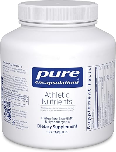 Athletic Nutrients | Complexo Multivitamínico/Mineral para Desempenho e Treinamento Esportivo | 180 Cápsulas - Pure Encapsulations