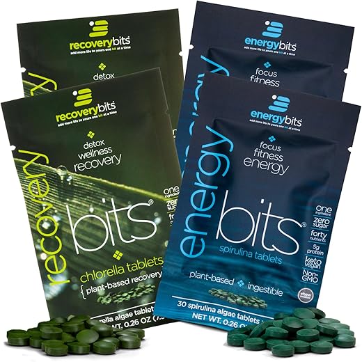 ENERGYBITS - ENERGYbits/RECOVERYbits – Spirulina Orgânica | Energia Natural | 100% Natural | Alta Qualidade
