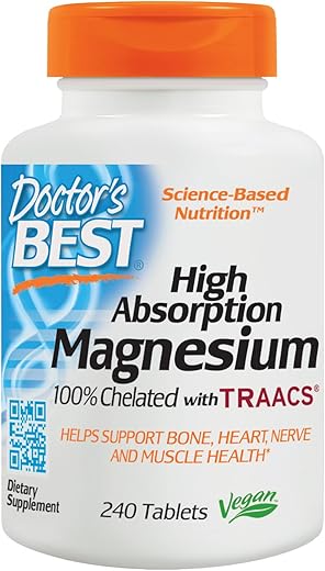 Doctor's BEST - Doctor’s Best Magnésio de Alta Absorção, 240 Comprimidos – Marca Líder em Magnésio Elemental