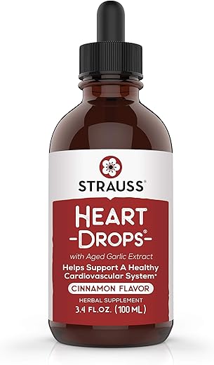 Strauss Heartdrops - Gotas de Alho com Extrato de Canela, Sabor de Canela, 100ml