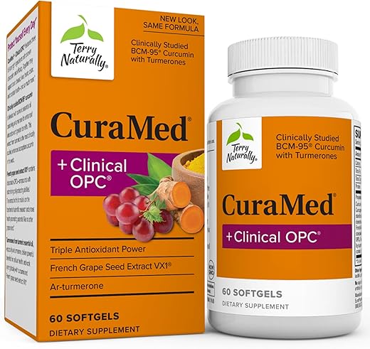 CuraMed Clinical OPC – 60 Softgels – com BCM-95 Curcumin | Óleo de Cártamo | Antioxidante Natural | 60 cápsulas | Alta Absorção | Marca Terry Naturally - Terry Naturally