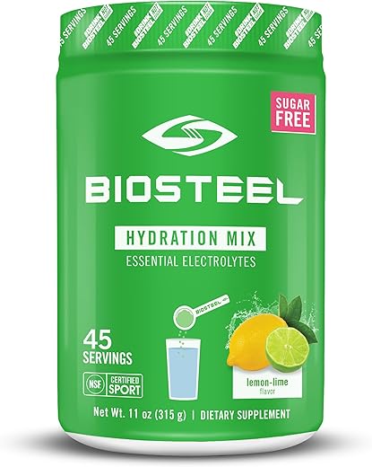 BIOSTEEL - BioSteel Zero Sugar Hydration Mix – Hidratação Saborosa com 5 Eletrólitos Essenciais, Sabor Limão-Lima, 45 Porções por Pote