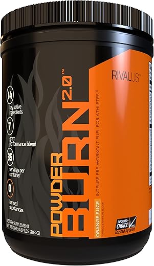 RIVAL NUTRITION - Powder Burn 2.0 Laranja 35 Porções, 400g