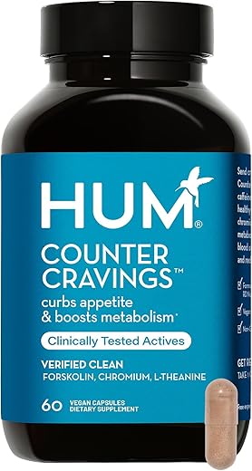Counter Cravings – Supressores de Desejos com Cromo e L-Teanina, Extrato de Algas Marinhas | HUM Counter Cravings – Cromo e L-Teanina para Controlar Desejos - HUM