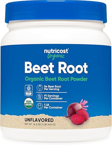 Pó de Beterraba Orgânica 454g – Vegano, Superfood, Certificado Orgânico USDA - Nutricost