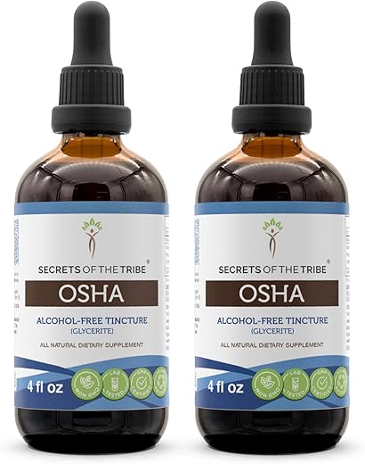 Secrets of the Tribe - Segredos da Tribo – Extrato Líquido de Raiz de OSHA (Ligusticum porteri) Responsavelmente Cultivada, Livre de Álcool (2×120 ml)