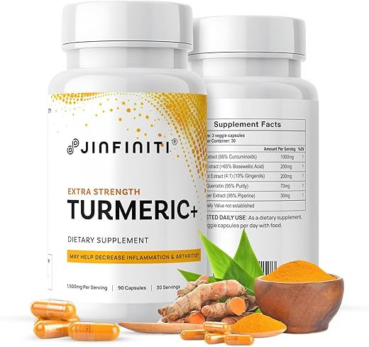 Curcumin Turmeric Extra Forte com Sinergia Aprimorada e Bioavaibilidade – Suporte para Articulações - Jinfiniti