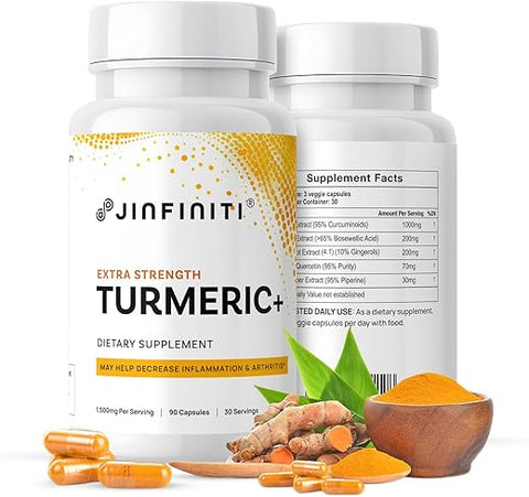 Curcumin Turmeric Extra Forte com Sinergia Aprimorada e Bioavaibilidade – Suporte para Articulações - Jinfiniti