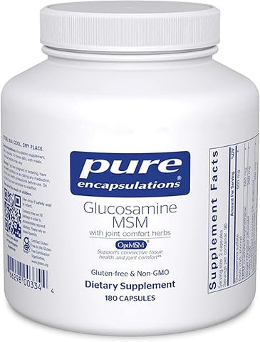Glucosamina MSM | Suporte Articular, Mobilidade, Conforto, Saúde da Cartilagem e Tecido Conjuntivo* | 180 Cápsulas - Pure Encapsulations