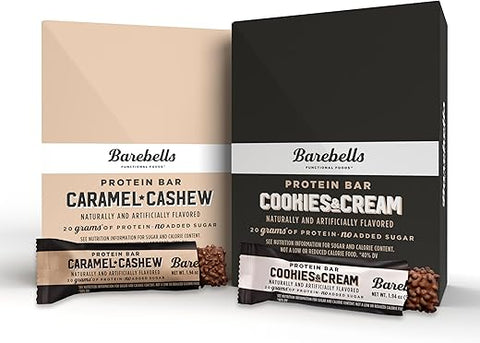 BAREBELLS - Barebells Caramelo Castanha de Caju e Cookies – Delicioso lanche com sabor irresistível – 100g
