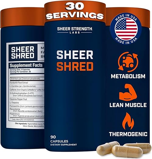 Suplemento Termogênico Capsaicina Premium para Homens, Mistura Livre de Jitter de Capsaicina, Rauwolscine, Forskohlii – 60 cápsulas - Sheer Strength Labs
