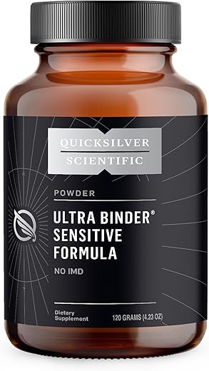 Ultra Binder Fórmula Sensível – Suplemento para Saúde Intestinal com Carvão Ativado e Argila Bentonita – Pó de Apoio à Limpeza (120g) - Quicksilver Scientific