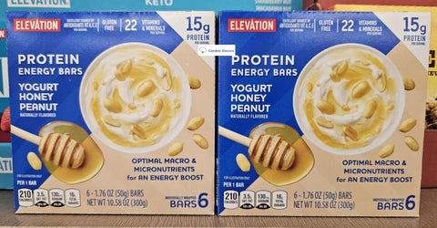 Generic - Barras Energéticas de Proteína Elevation Iogurte Mel Amendoim 300g (Duas Barras)