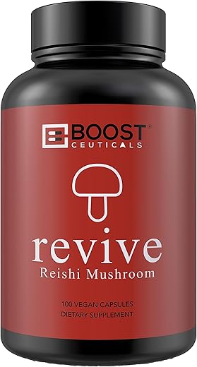 BoostCeuticals - Cápsulas de Reishi Mushroom – Vegano Sem OGM Sem Estearatos Sem Glúten Suplemento de Ganoderma Lucidum – Fornecimento de 100 Dias